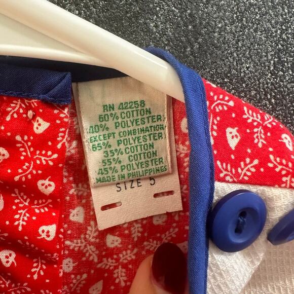 Vintage Alyssa Red/White/Blue Dress, EUC, Sz 5Y. (5A) - Picture 6 of 7